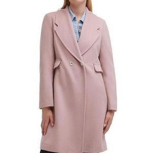 KARL LAGERFELD PARIS Double Breasted
Wool Blend Blazer Coat DUSTY ROSE (S)